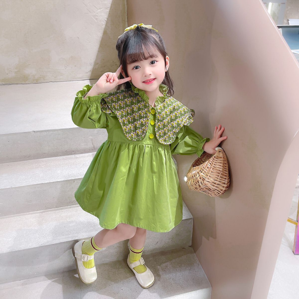 (LOLI-JKT) BD-368 DRESS ANAK CEWEK MODEL PEAR FLOW SIZE 100-140