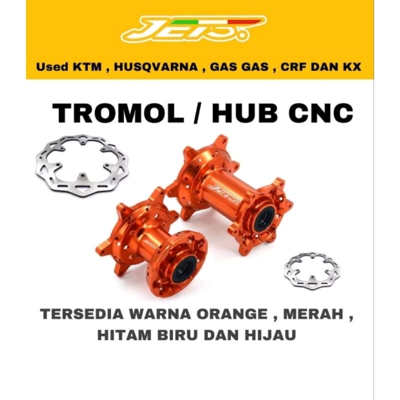TROMOL HUB CNC SUPERMOTO ENDURO KTM IMPORT HUSQ YZ KX CRF SET CAKRAM BUKAN ROZ JFG RACING