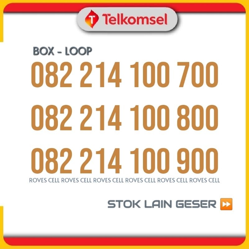 NOMOR CANTIK TELKOMSEL 4G LTE SERI RATUSAN 100700 100800 100900 KARTU LOOP CANTIK SERI RATUSAN 100 700 100 800 100 900