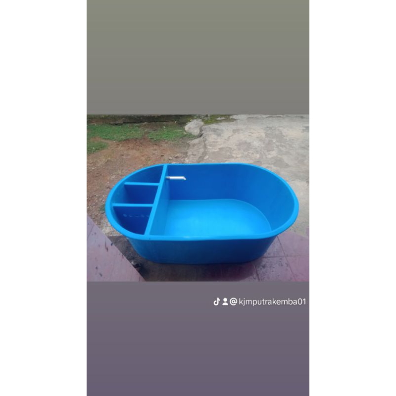 bak ikan fiber glas model oval+filet..150*80*50