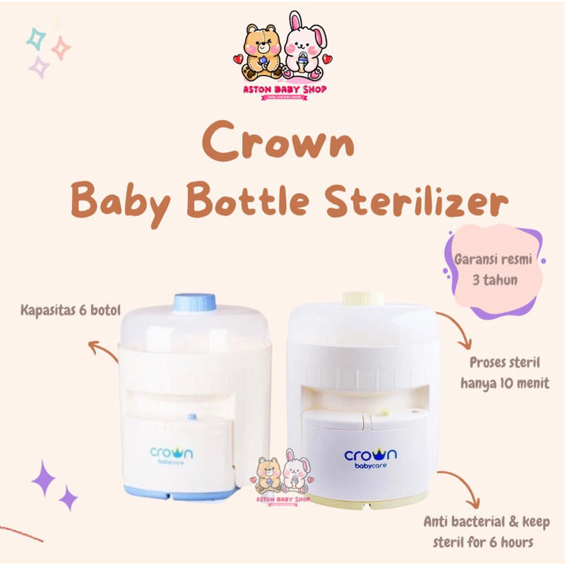 Crown 6 Bottles Sterilizer CR088 Alat Steril Botol Susu Sterilizer Uap