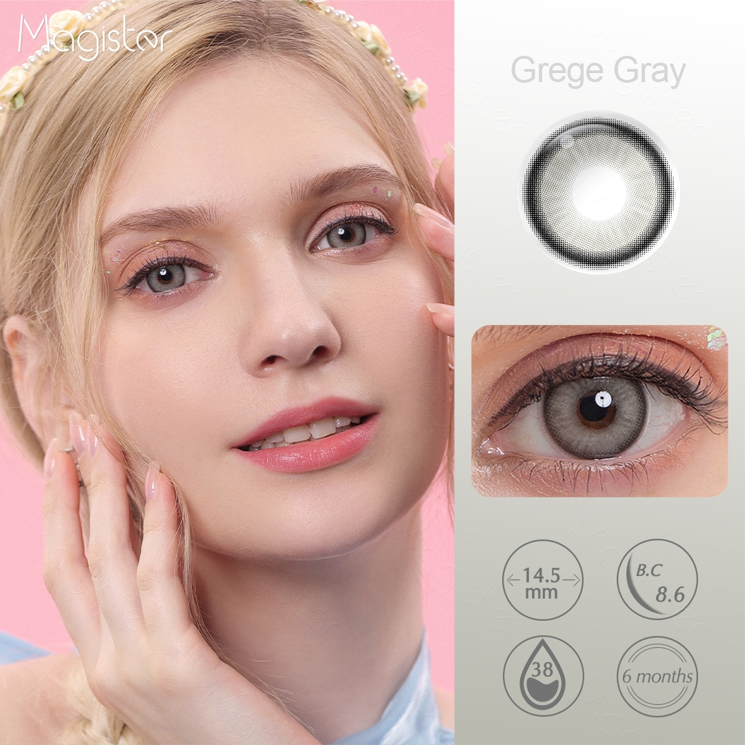 （BARU）Magister 1 Pasang Softlens 14 mm Lensa Mata Kadar Air 38% Softlens Grey Softlens Hitam Softlens Brown