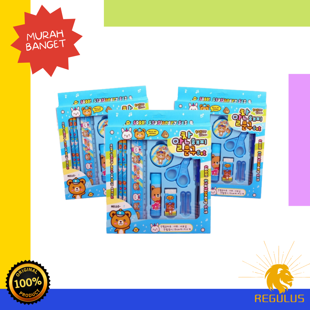 

Regulus Alat Tulis set 8in1 / Alat Tulis Karakter / Set Alat Tulis Anak / Stationery Set / Paket Alat Tulis