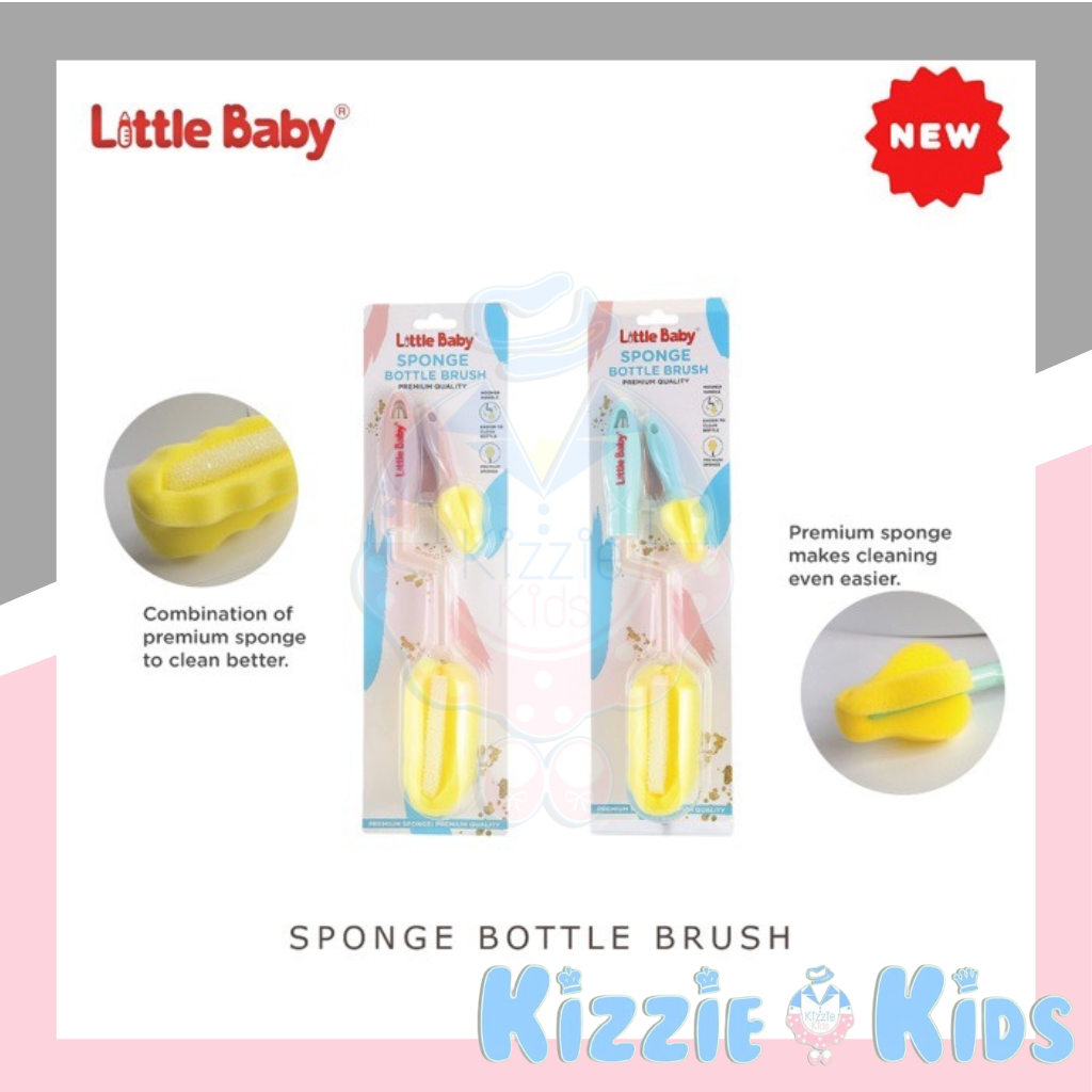 Little Baby Sponge Bottle Brush / Sikat Botol Susu RYU JIN (WARNA RANDOM)