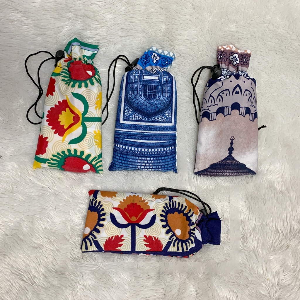 Sajadah Travel Souvenir Umroh Haji Turki Premium Travelling Sejadah Pouch Motif Hadiah