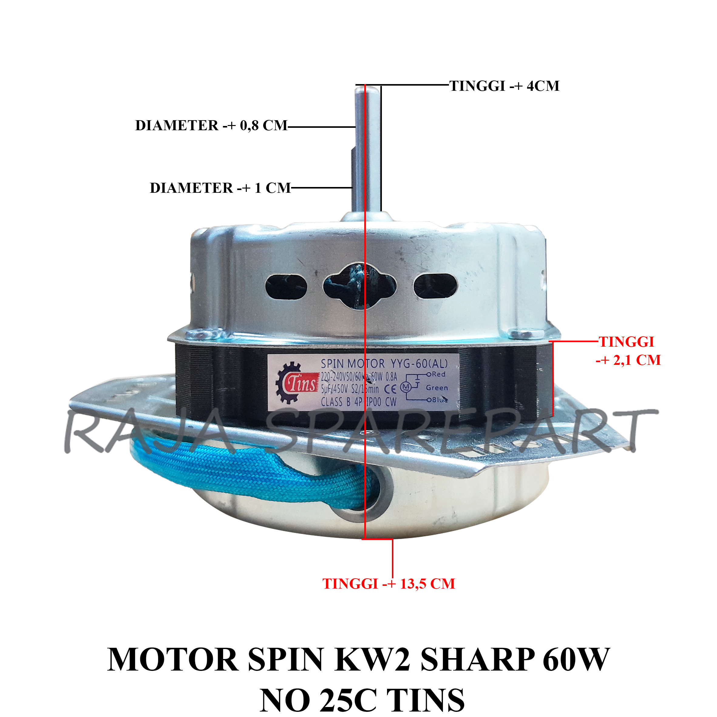 MOTOR SPIN MESIN CUCI/DINAMO PENGERING/MOTOR SPIN KW2 SHARP 60W NO 25C TINS