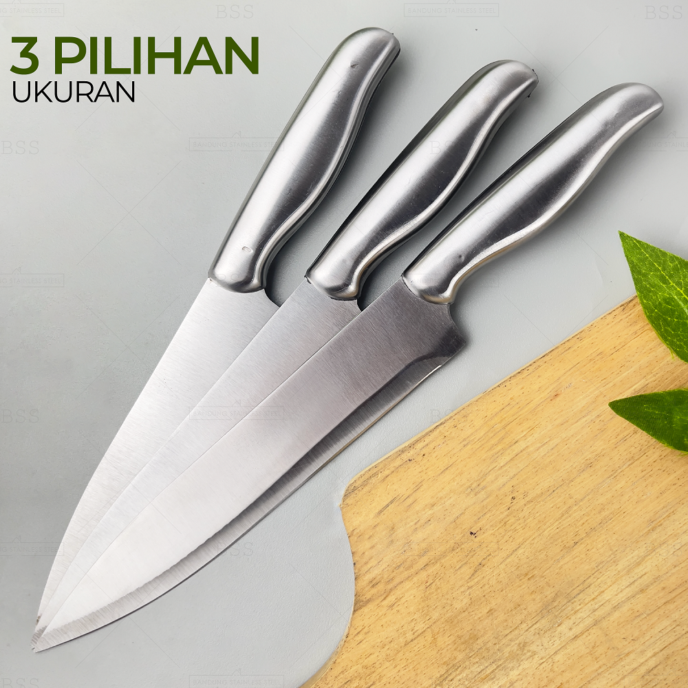 Pisau Dapur Tebal Stainless 28cm 30cm 32cm Tajam Kitchen Chef Knife Daging Sayur Buah Multifungsi