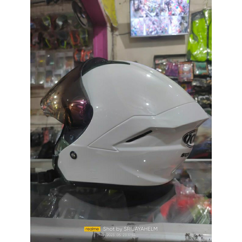 Helm DYR subaru paket ganteng solid putih