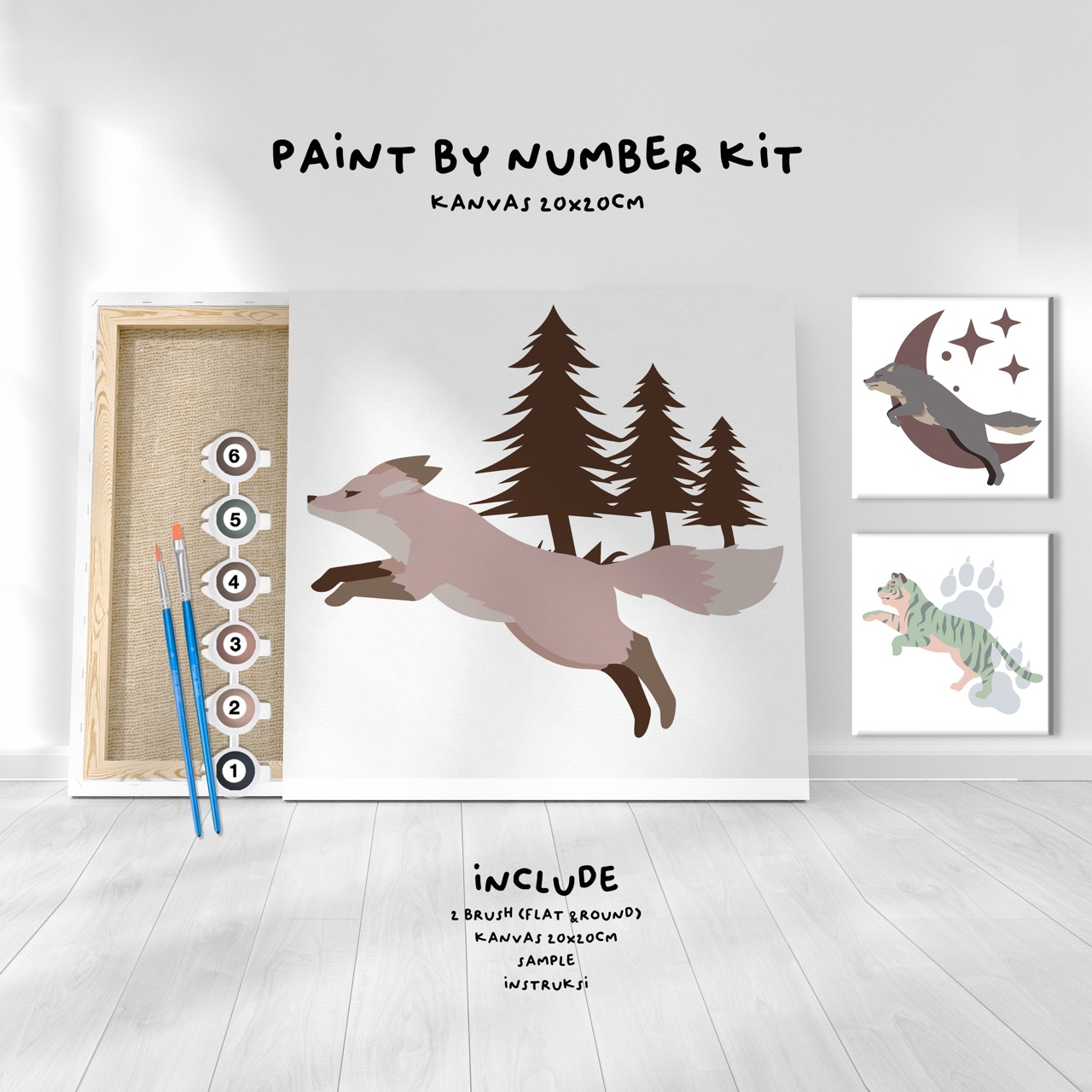 

Paint by Number KIT carnivor series Kanvas 20x20cm