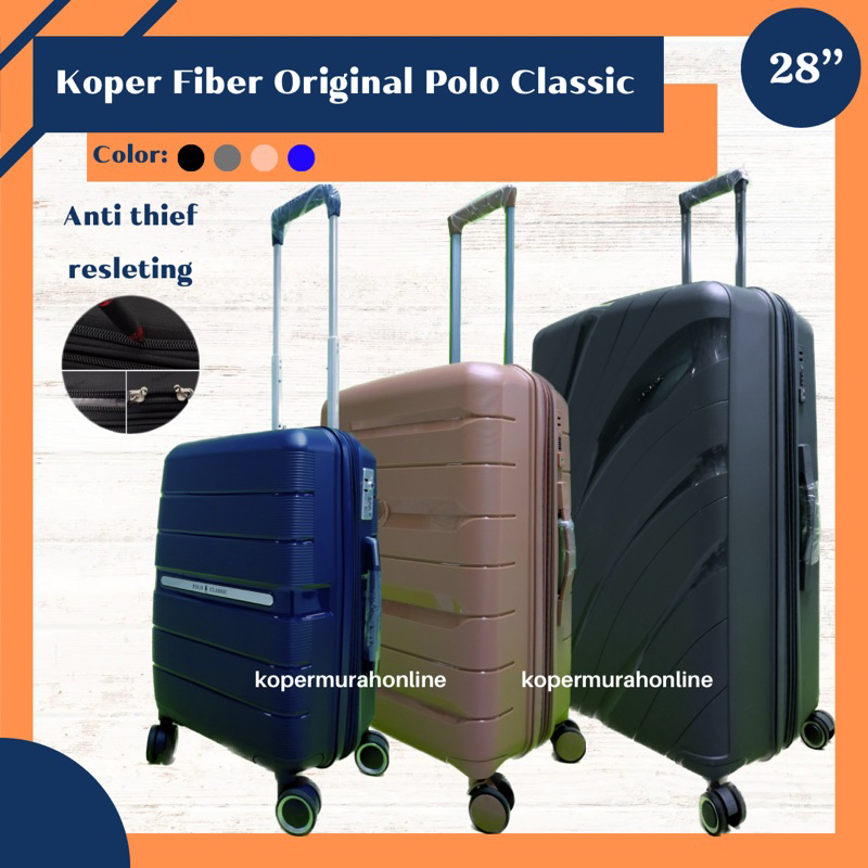 Koper Polo Classic travel bag anti pecah 28 inch ukuran besar jumbo bagasi pesawat terbang tas troll