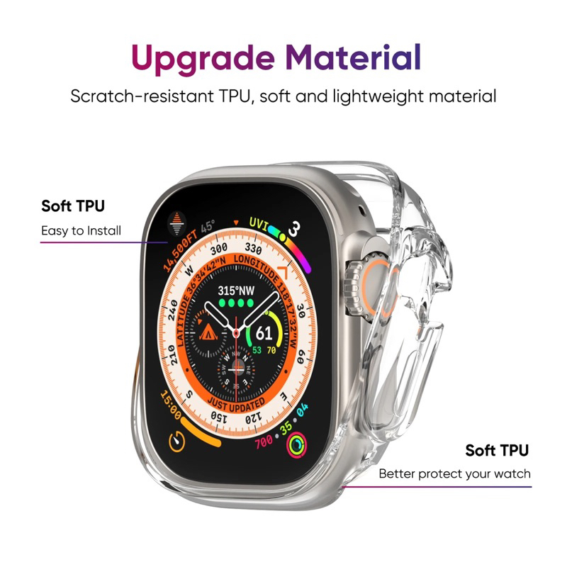 Soft Silicone Cover Untuk Apple Watch Ultra 49mm iWatch Series8 7 6 SE 5 4 3 2 1 42mm 38mm 40mm 44mm 41mm 45mm Makaron Pelindung Frame Shell Protector pinkycolor candy Case Bumper