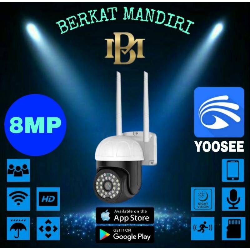 IP CAM OUTDOOR 8MP WATERPROOF WIFI WIRELESS IP KAMERA CCTV OUTDOOR FULL HD 1080P