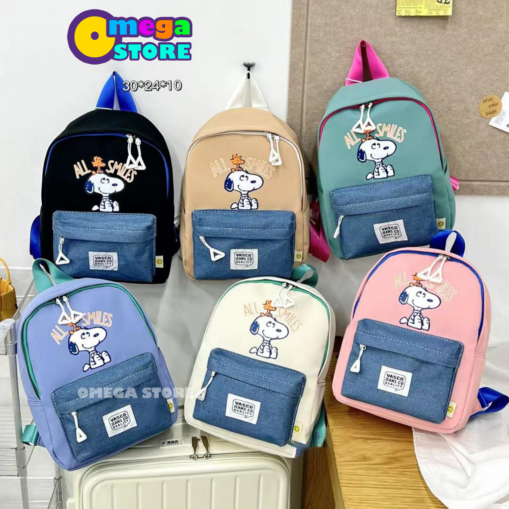 [O&amp;S]Tas Ransel Anak Sekolah Paud/TK Karakter Snoopy Cartoons Tas Punggung Backpack Terbaru - 303