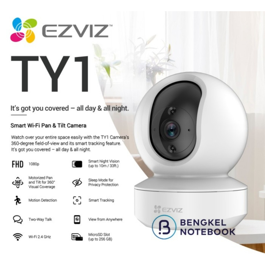 Camera CCTV Wireless EZVIZ TY1 PTZ 360 1080P