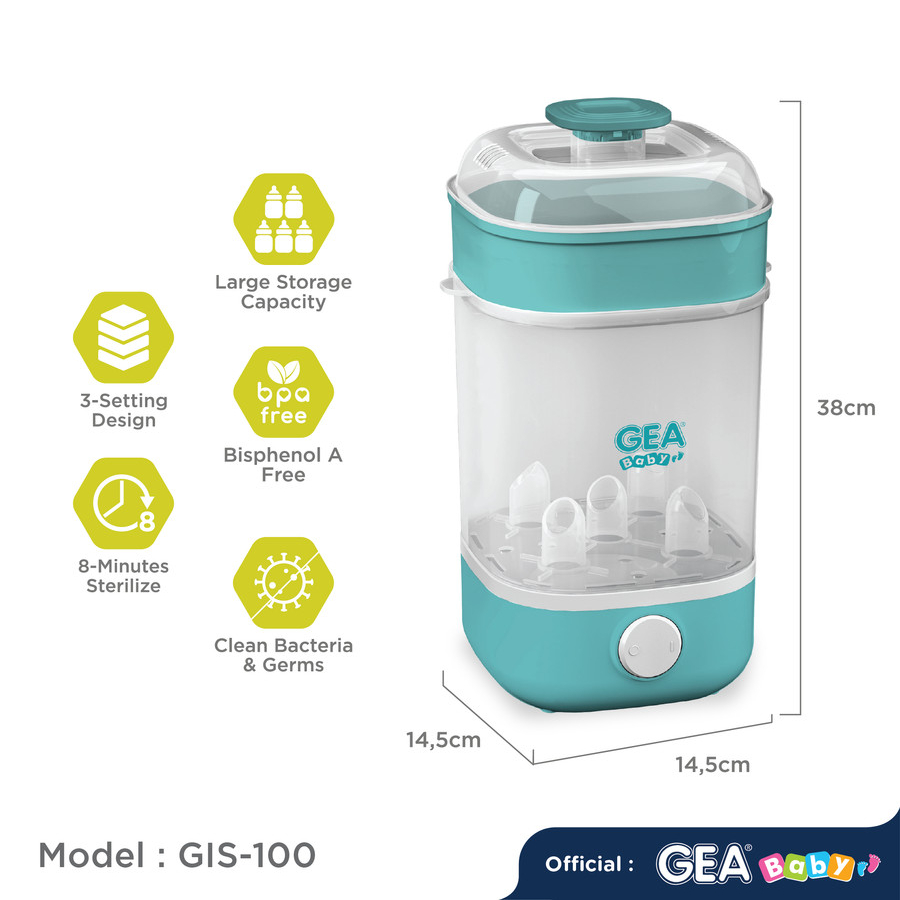 Alat Sterilisasi Uap Botol Bayi GEA Baby Instant Steam Sterilizer GIS-100W