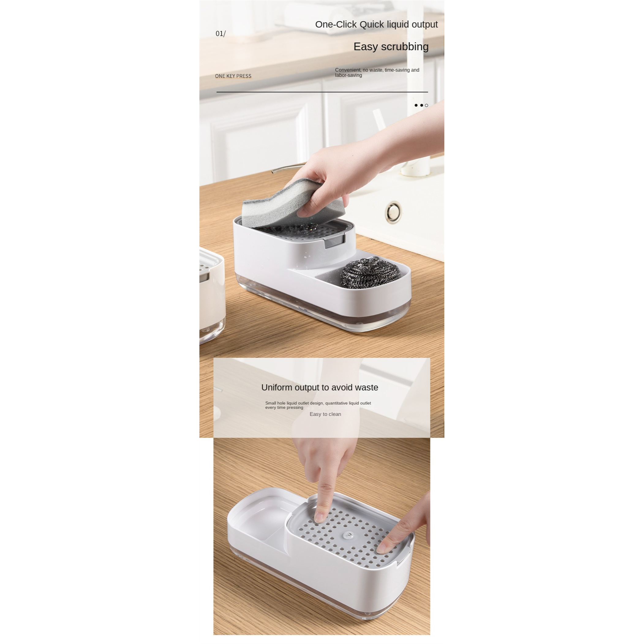 Mi.more Kotak Sabun Cuci Piring FREE 1PC Sponge / Kitchen Soap Dispenser Tempat