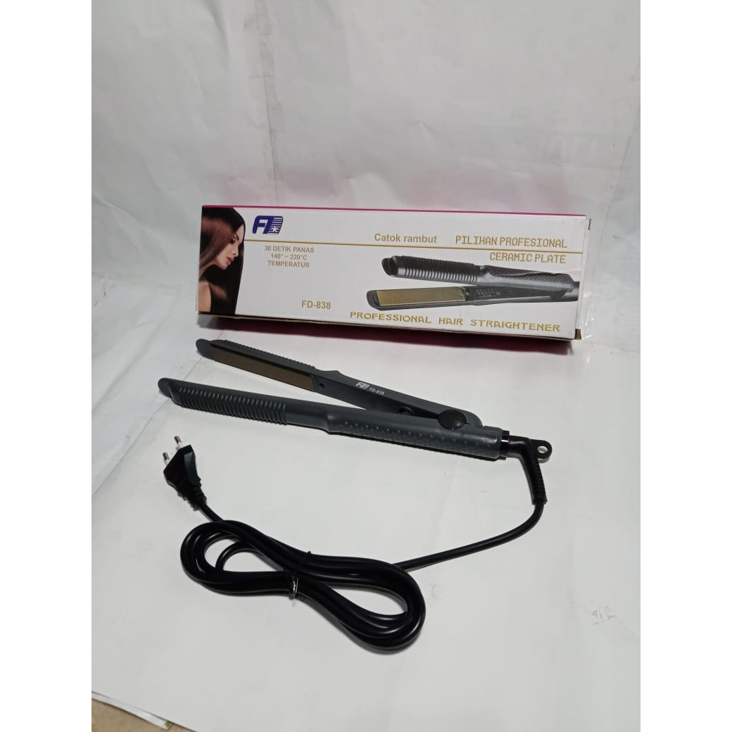 Alat Catok Rambut Pencatok Catokan FD FD-838 2in1 Plat Keramik Alat Pelurus Rambut