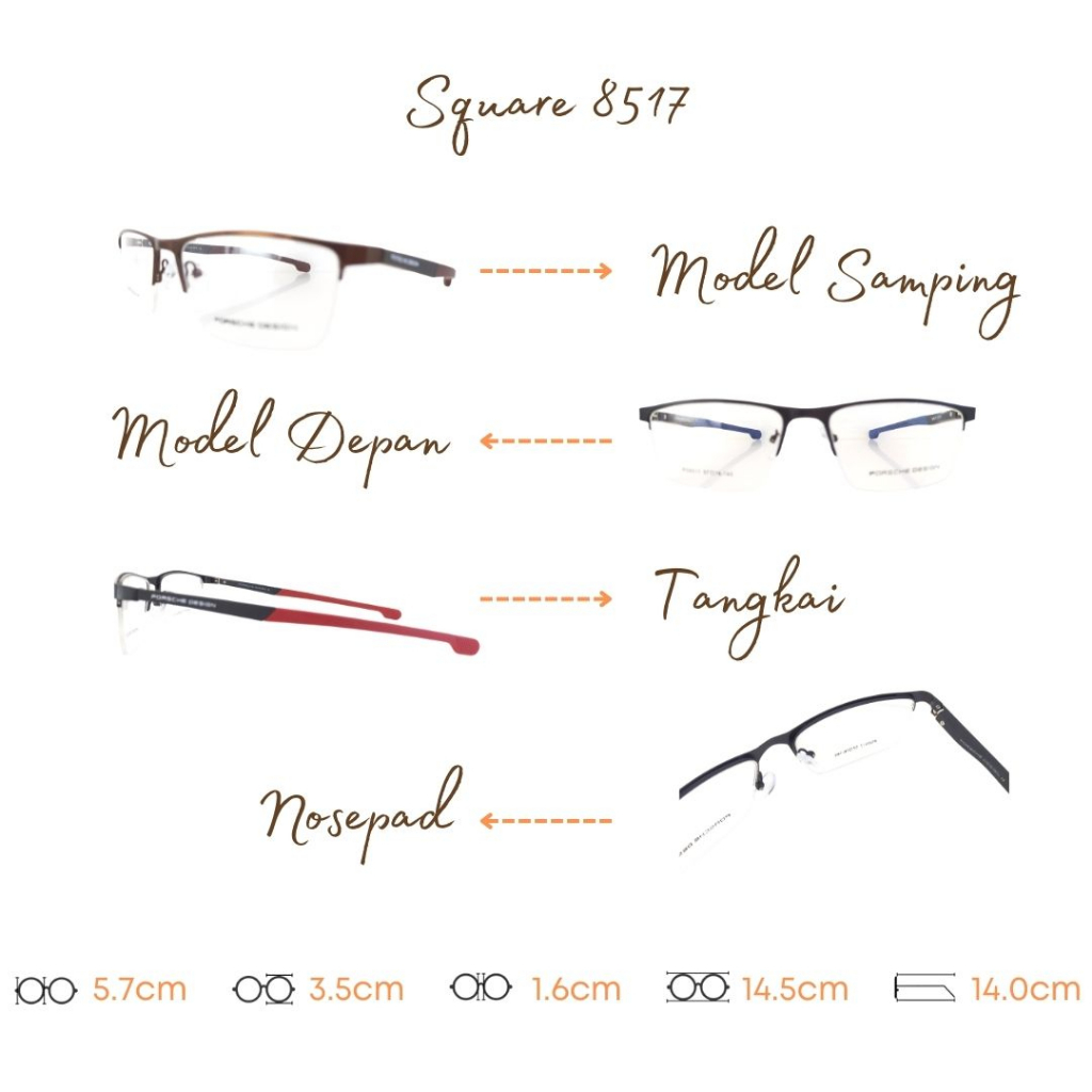PAKET FRAME LENSA KACAMATA TYPE 8517