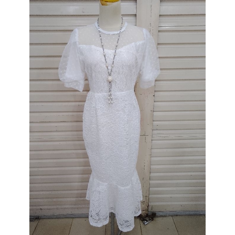 Dres brokat putih model new