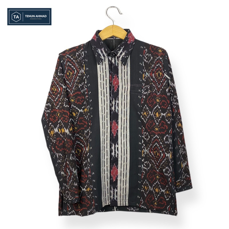 TENUN AHMAD Kemeja tenun Pria premium motif Nusantara