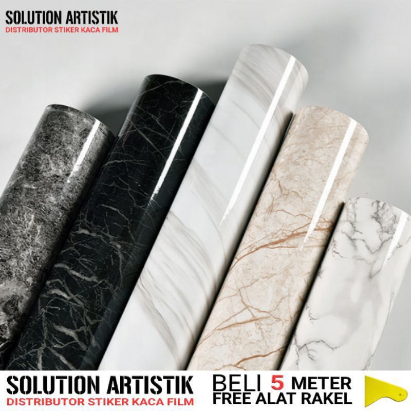 Wallpaper Dinding Furniture Dapur Waterproof Anti Noda dan Panas Motif Marmer Marble Serat Kayu Polo