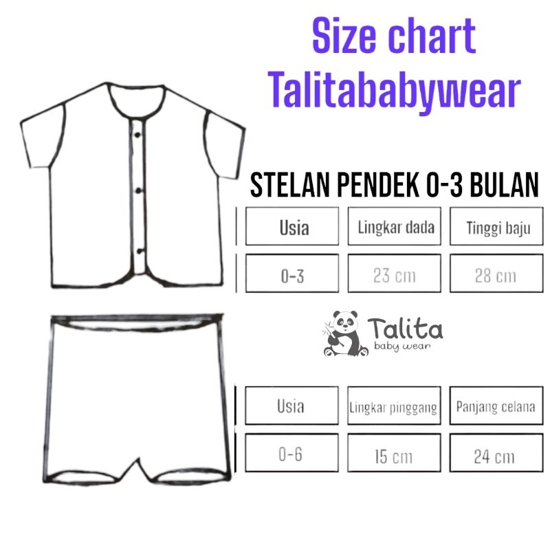 6 PCS/3 Stel Baju Celana Bayi Baru Lahir Stelan Baju Baby Newborn Tangan Pendek talitababywear