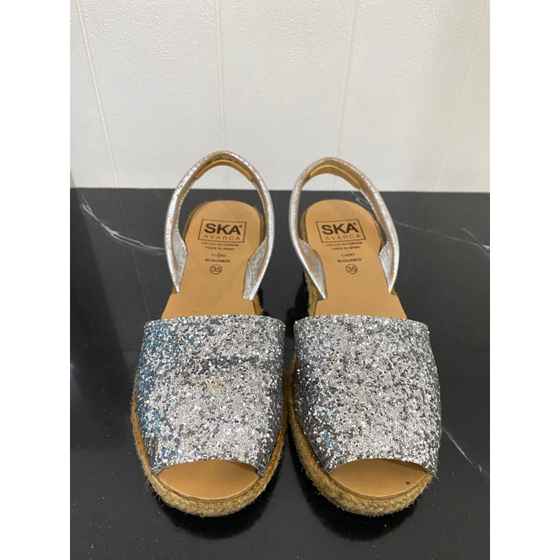 [PRELOVED] Sepatu wedges Espadrilles glitter merk SKA size 35