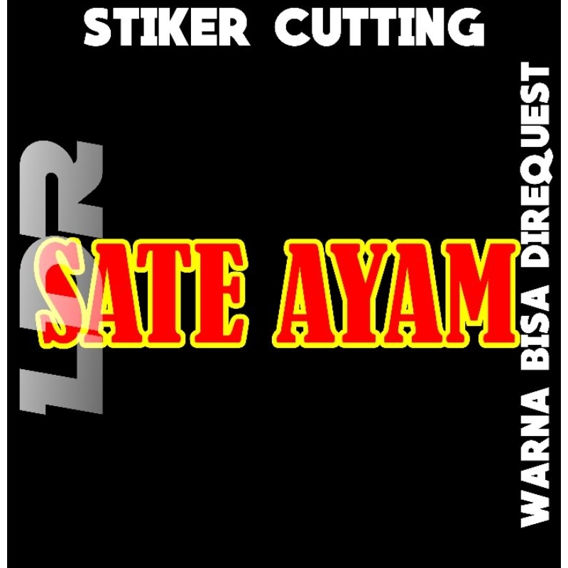 stiker cutting es buah/sate ayam/batagor/tahu gejrot/siomay/sate sapi/sate kambing buat di etalase dan gerobak