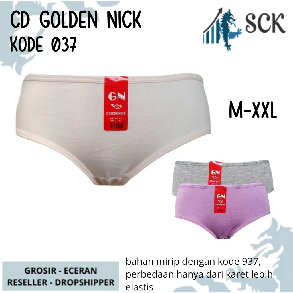 [ISI 1] CD Wanita GOLDEN NICK 037 Bahan Katun Elastis / PAKAIAN DALAM GOLDEN NICK 037 - sckmenwear GROSIR