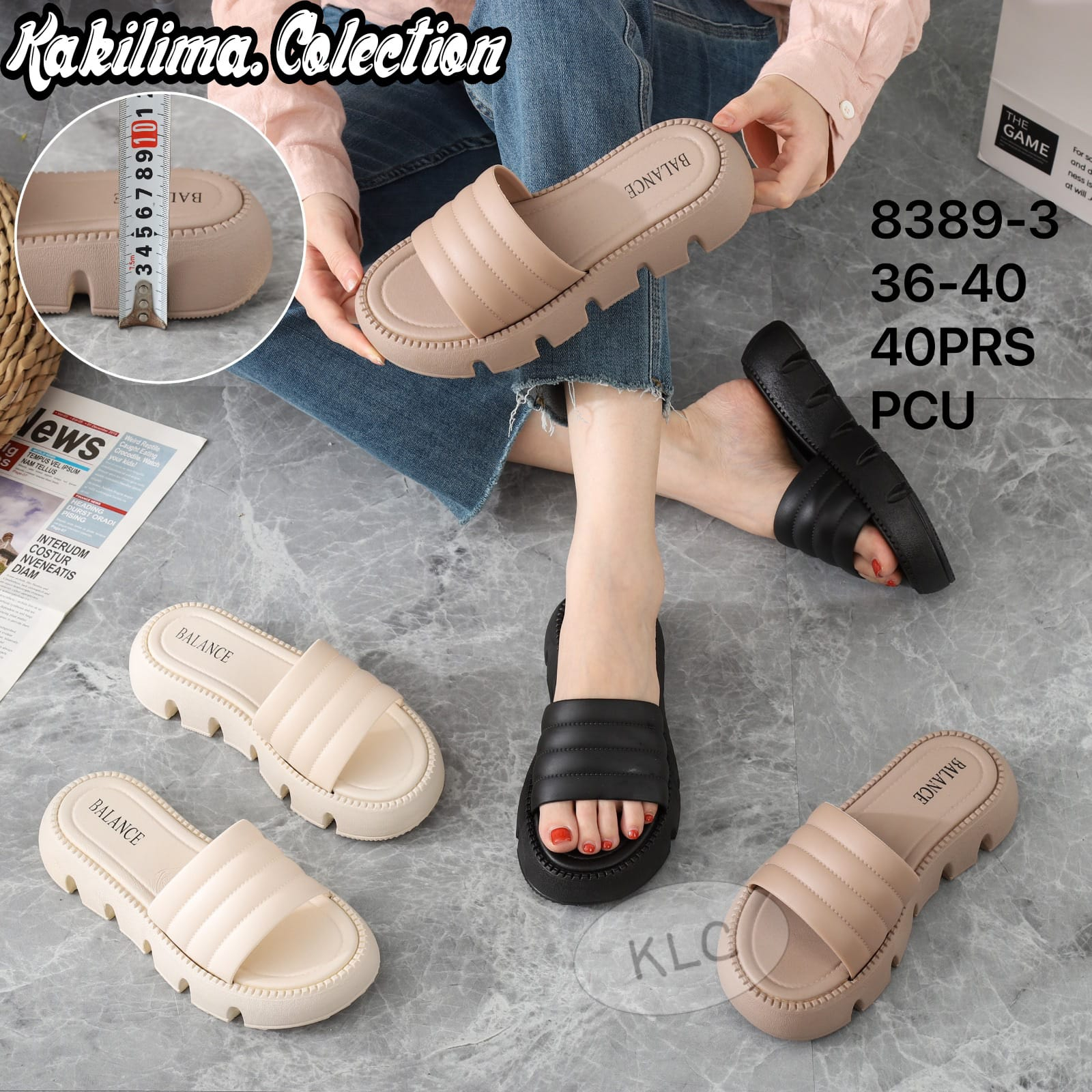 Sandal karet jelly wanita sandal wedges balance 8389-3