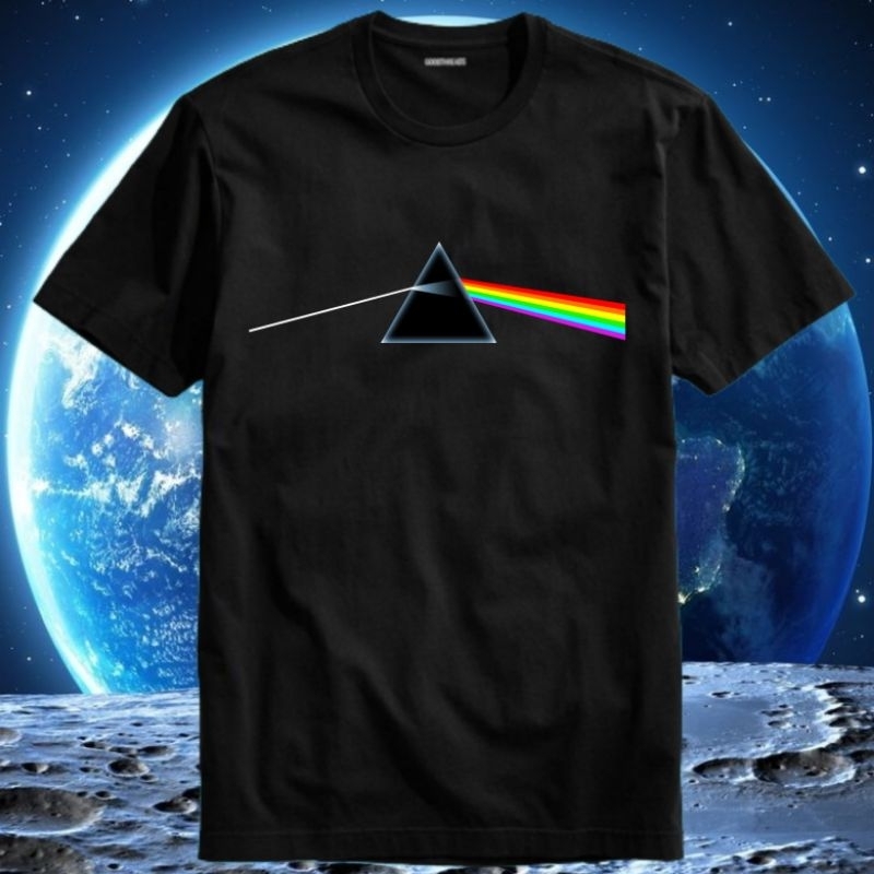 Baju Kaos Tshirt Pria Laki Cowok Cewek Unisex Band Rock Pink Floyd The Dark Side Of The Moon Obscure