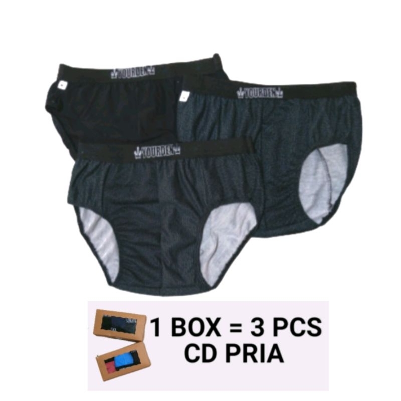 CD Pria Dewasa Celana Dalam Remaja Boxer Jumbo Sexy 1 Box Isi 3 Pcs Warna Random