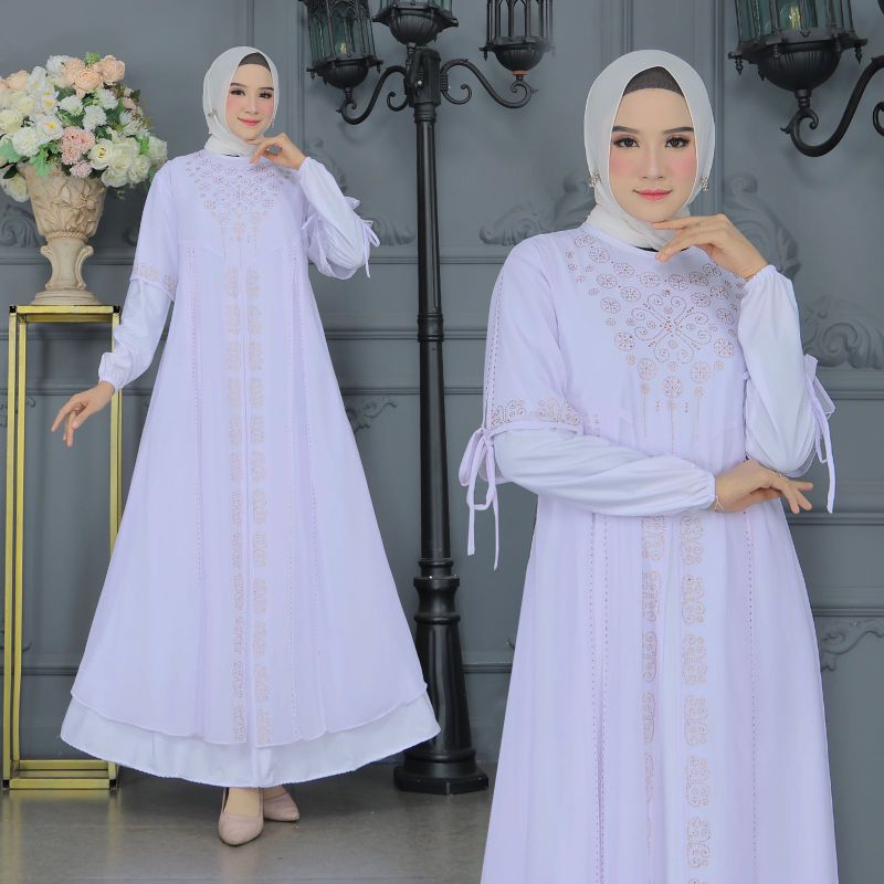 GAMIS ABAYA TURKEY LOLLY PUTIH