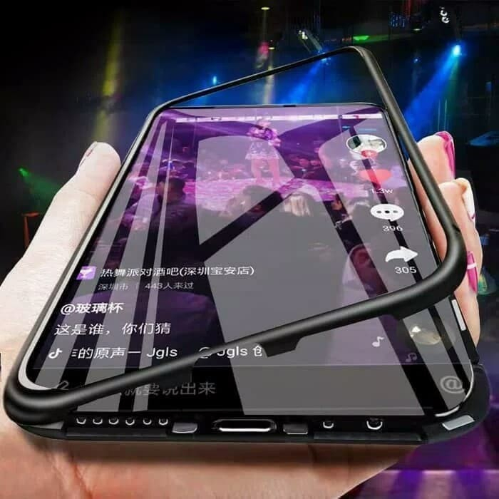 HUAWEI P30 PRO / NOVA 4 / Y7 PRO 2019 / ENJOY 9 LUXURY MAGNETIC CASE TEMPERED GLASS METAL ALUMINIUM 