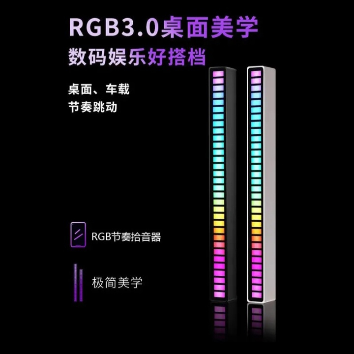 Lampu Musik LED RGB Lampu Speaker Music Sound Control Lampu Sensor Suara