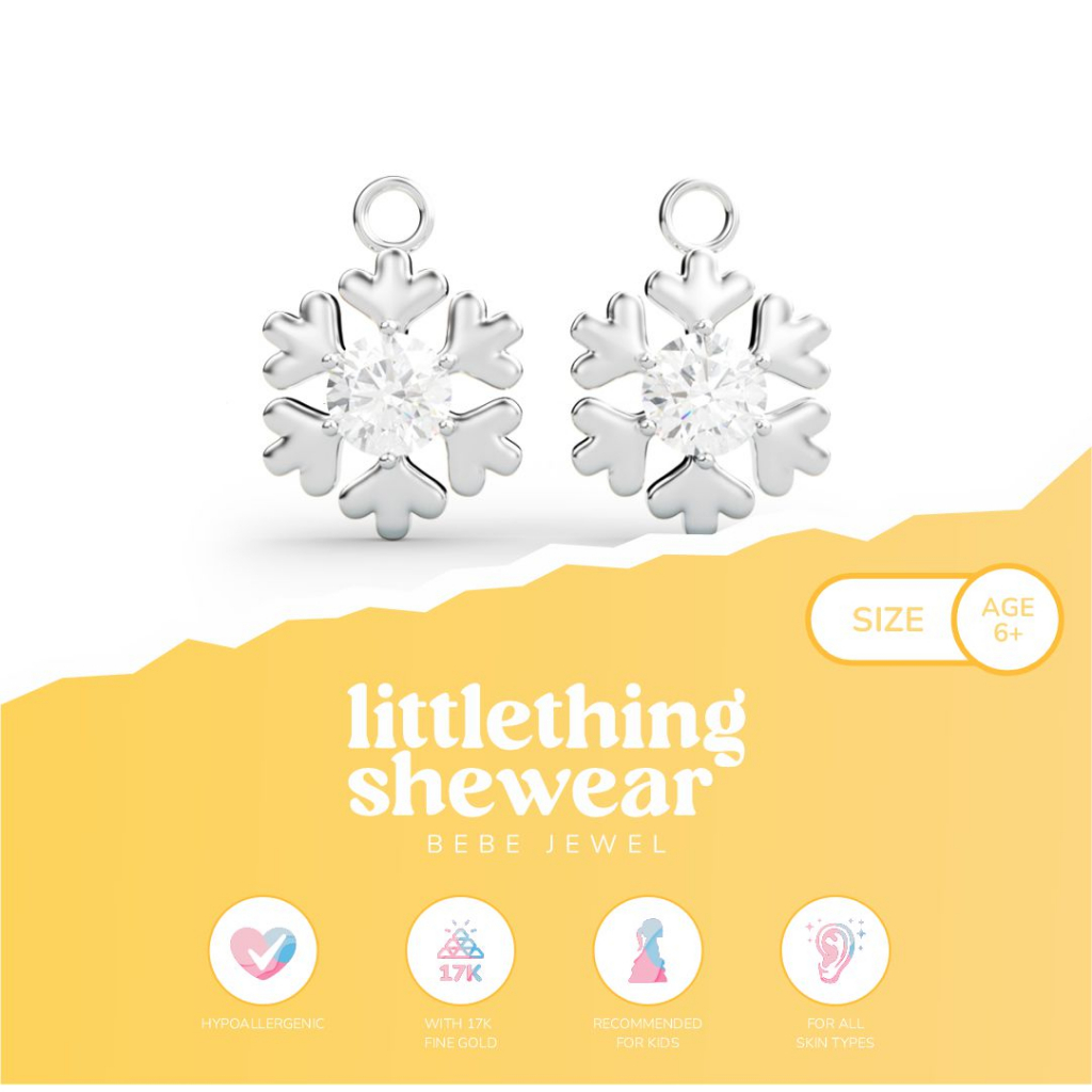 Littlethingshewear Liontin Loop Hoop Snow – 17k Anti Karat Anti Alergi Aman dan Nyaman Emas Asli