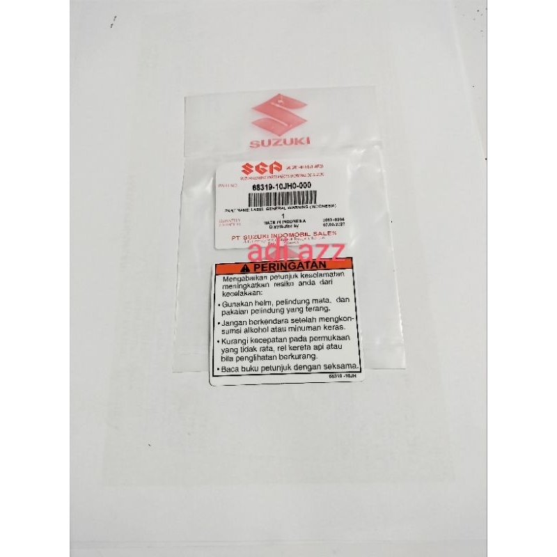 stiker striping perhatian warning satria fu 2tak lumba hiu shogun skywave skyDrive hayate smash orig