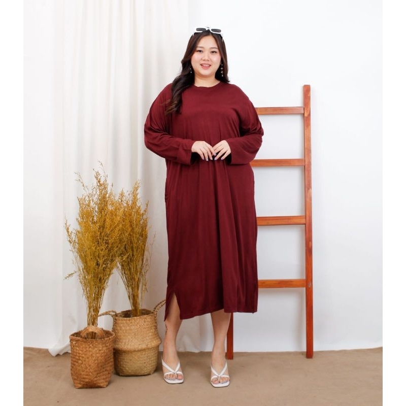 (LD 120cm, LD 140cm) BIGSIZE DRESS JUMBO DRESS LENGAN PANJANG JUMBO