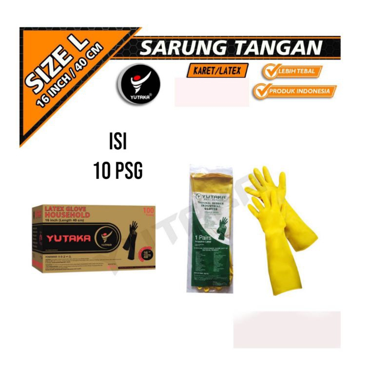 Sarung Tangan Karet 16 Inch isi 10 psg/cuci piring Sarung Tangan Karet 16 Inch isi 10 psg/ murah Sarung Tangan Karet 16 Inch isi 10 psg