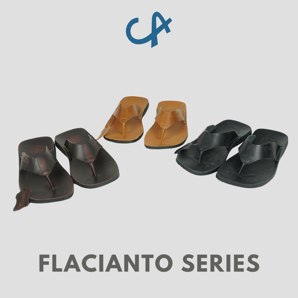 Sandal Pria Kulit Sapi Full Distro Kasual Sendal Cowok Santai Leather Flipflops Original Cloka Flacianto