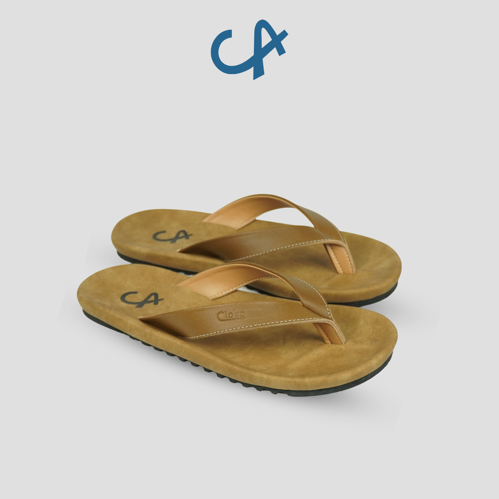 Sandal Jepit Pria Kulit Kasual Santai Sendal Distro Leather for Men Cloka Lanzzini