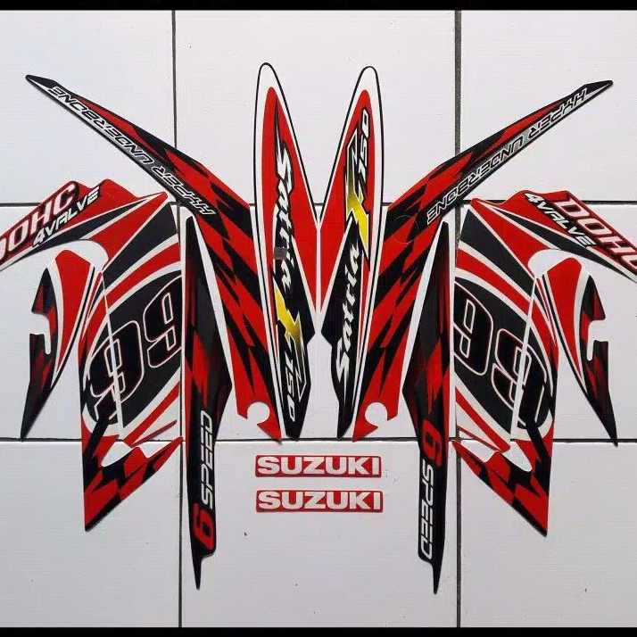 striping satria fu 2012 barong hitam merah full bodi