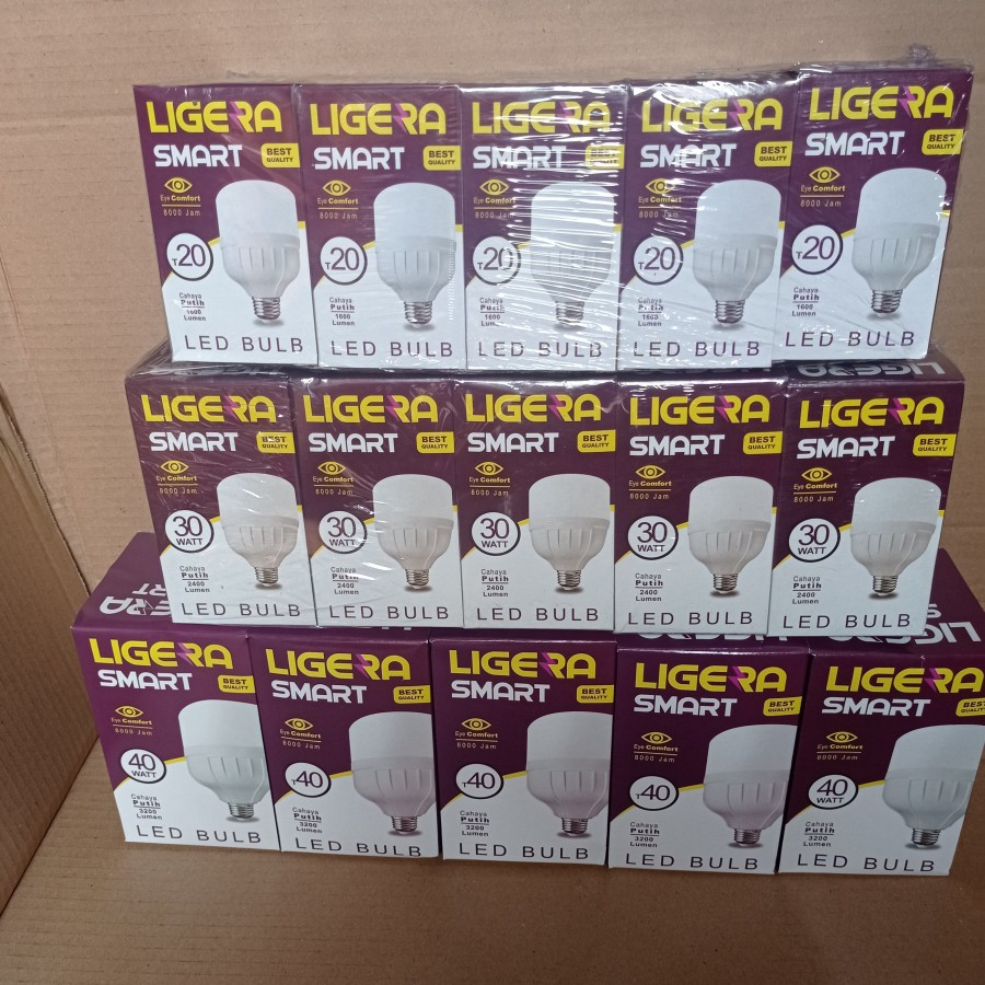 Lampu LED LIGERA Smart Bohlam LED 40W 30W 20W 15W 10W 5W PAKET 10PCS