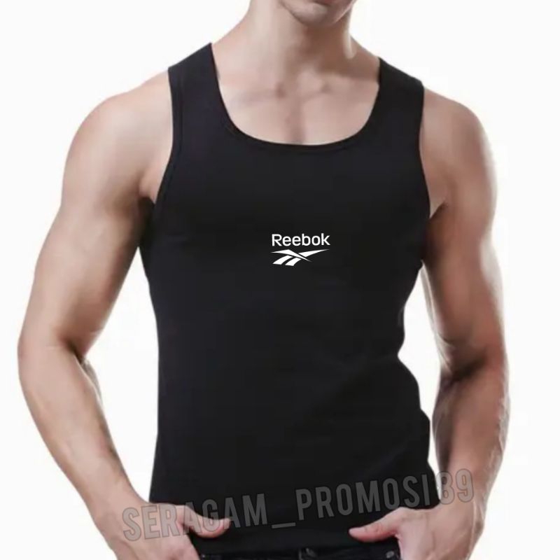 ATASAN SINGLET KATUN PRIA REB0KK / KAOS DALAM SINGLET DISTRO LAKI-LAKI / ATASAN TANPA LENGAN PRIA M L XL XXL