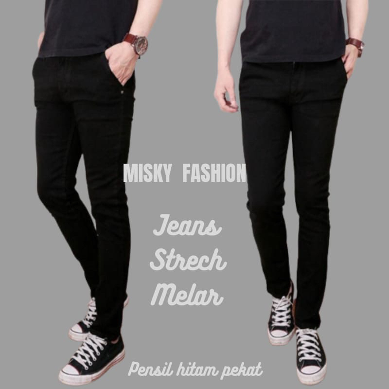 Celana Jeans Pria Pensil Skinny Bahan Melar Slim Fit / Celana Panjang Jeans pria kekinian