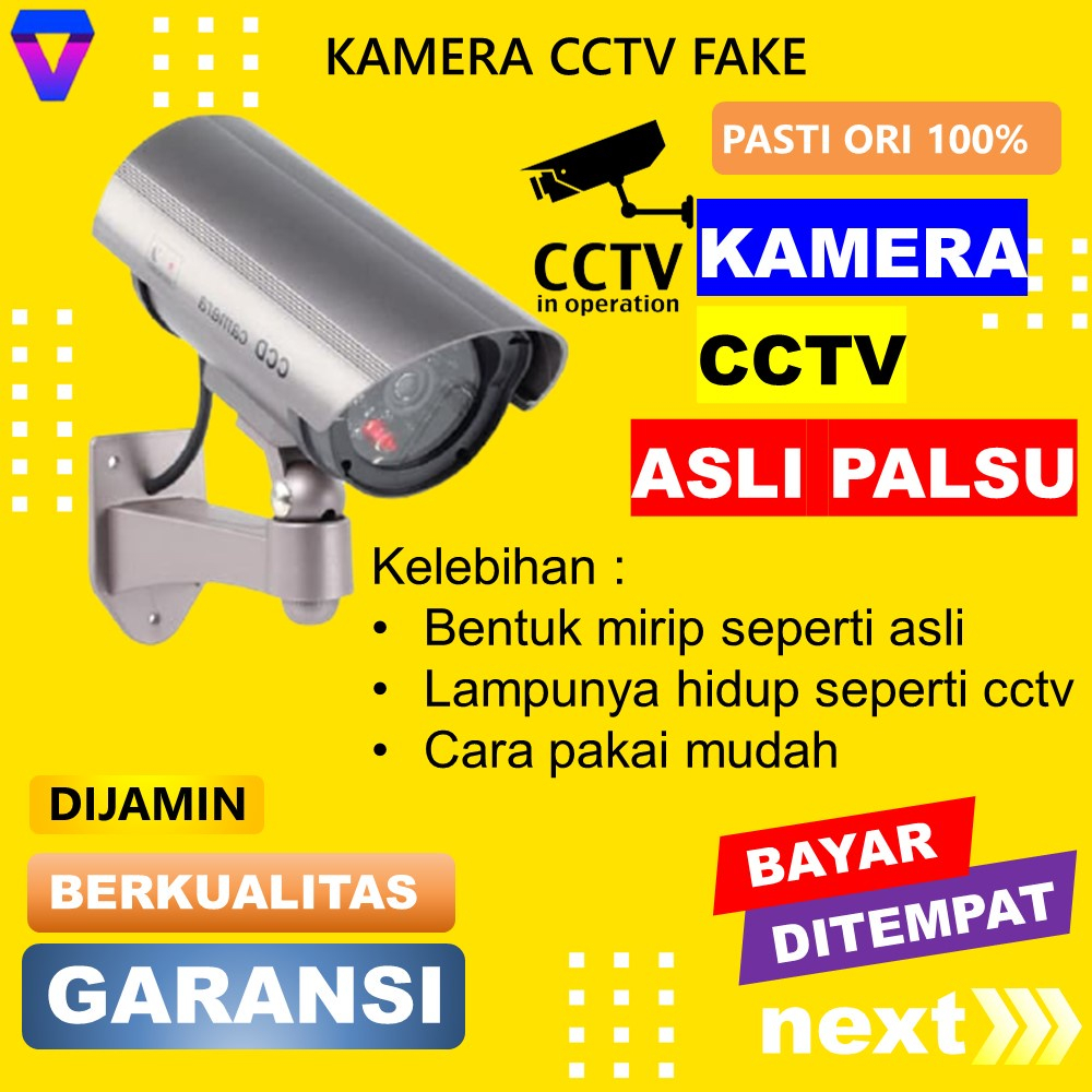 CCTV PALSU MIRIP ASLI LAMPU KAMERA PALSU FAKE REPLIKA TIRUAN DUMMY CAMERA SECURITY WATERPROOF MURAH JS28