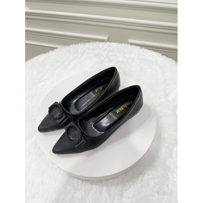 sepatu flat shoes wanita terbaru kekinian LOUISDEAR bahan dove tapak 2 cm B77