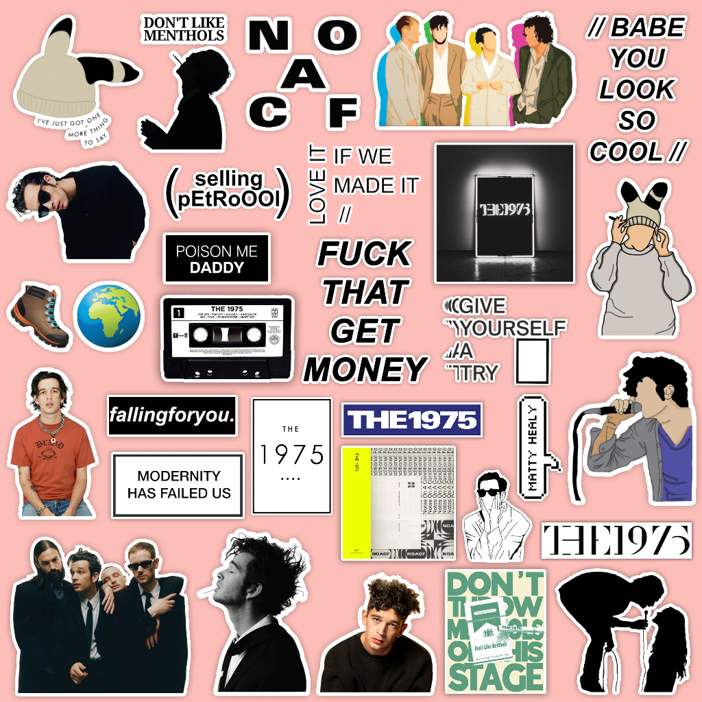

The 1975 Sticker Pack isi 15-25pcs stiker vinyl laminasi glossy