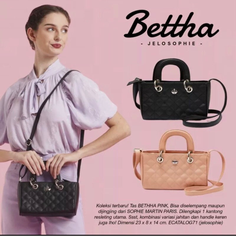 TAS SELEMPANG BETTHA PINK SOPHIE MARTIN PARIS