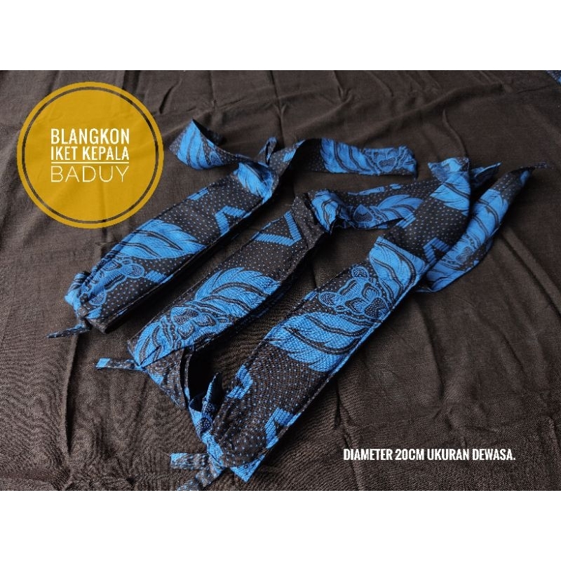 Blangkon iket kepala asli sunda baduy, batik hitam biru